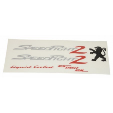 Stickerset speedfight 2 zilver/rood 5-delig